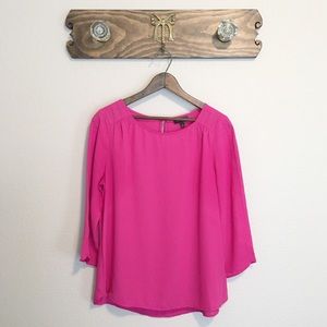 THE LIMITED 3/4 Sleeve Blouse Hot Pink M